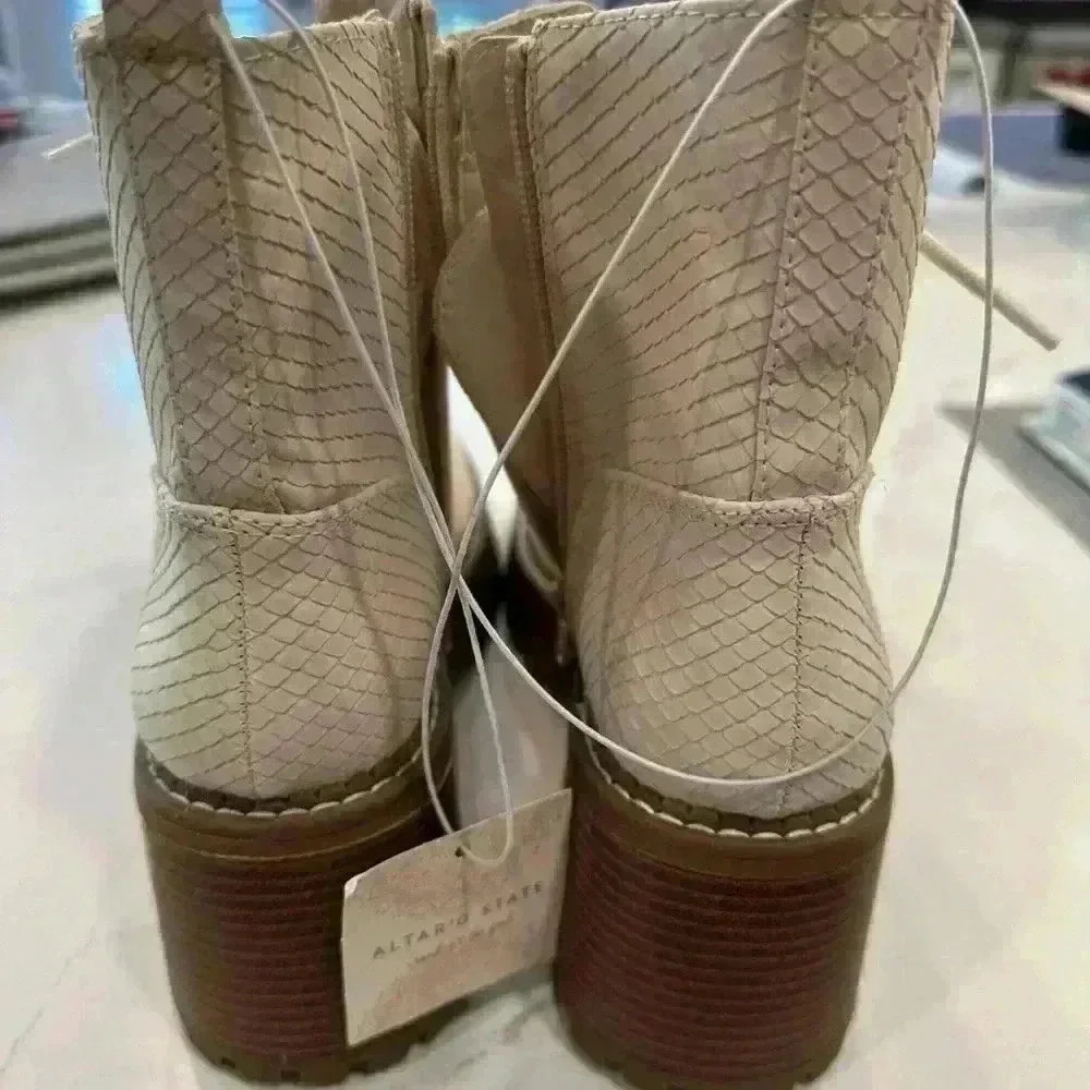 Altar’d State Chucky Platform Bootie Faux Snakeskin design  (Tan) Size 8 - Picture 5 of 13